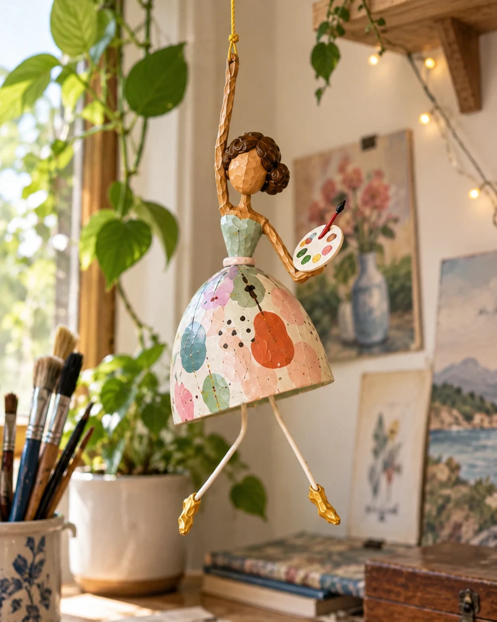 🍁 Handgemaakte Ballerina Ornament -Herfstdecoratie