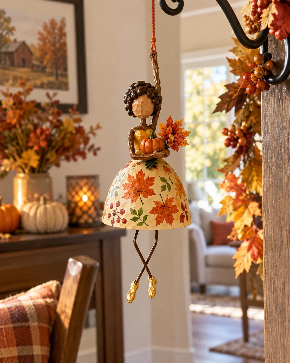 🍁 Handgemaakte Ballerina Ornament -Herfstdecoratie